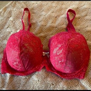 34D VS Hot Pink Lace bra